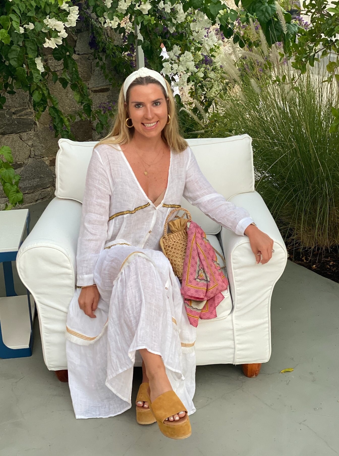 Garden setting reflecting a cosmetic brand launch event